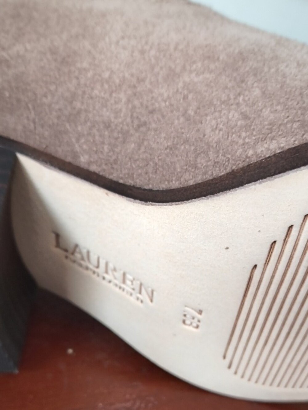 Lauren Ralph Lauren Suede Brown Ankle Booties - Picture 2 of 5